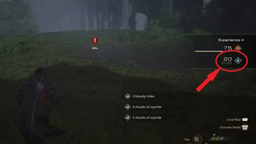 Screenshot showing ability points earned in Final Fantasy 16