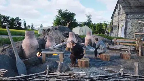 Image of characters working in Manor Lords